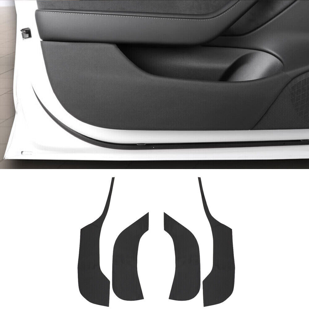 For Tesla 3 2017-2025 Black leather Inner Side Door Bottom Anti Kick Trim Cover
