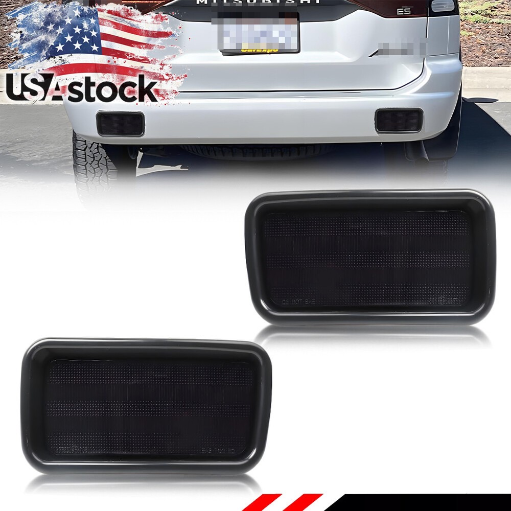 Smoke Lens Rear Bumper Reflector Lights for 1999-2004 Mitsubishi Montero Sport - Pair