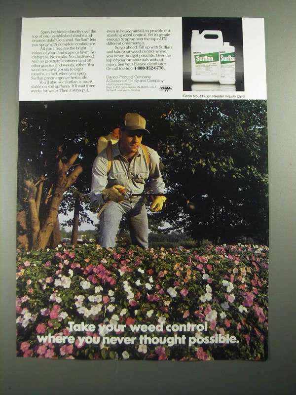 1987 Elanco Surflan Ad - Take Your Weed Control
