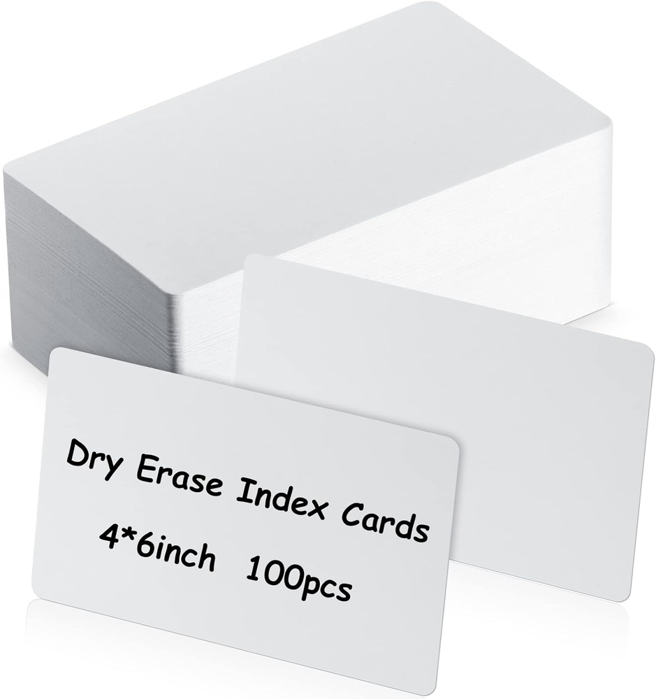 100 Pcs Dry Erase Index Cards 4 X 6 Inch Laminated Reusable Dry Erase Note Cards
