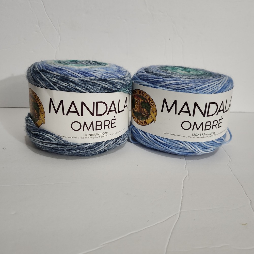 Lion Brand Mandala Ombre Mantra Acrylic Multi-Color Yarn 5.3 Oz Same Dye Lot