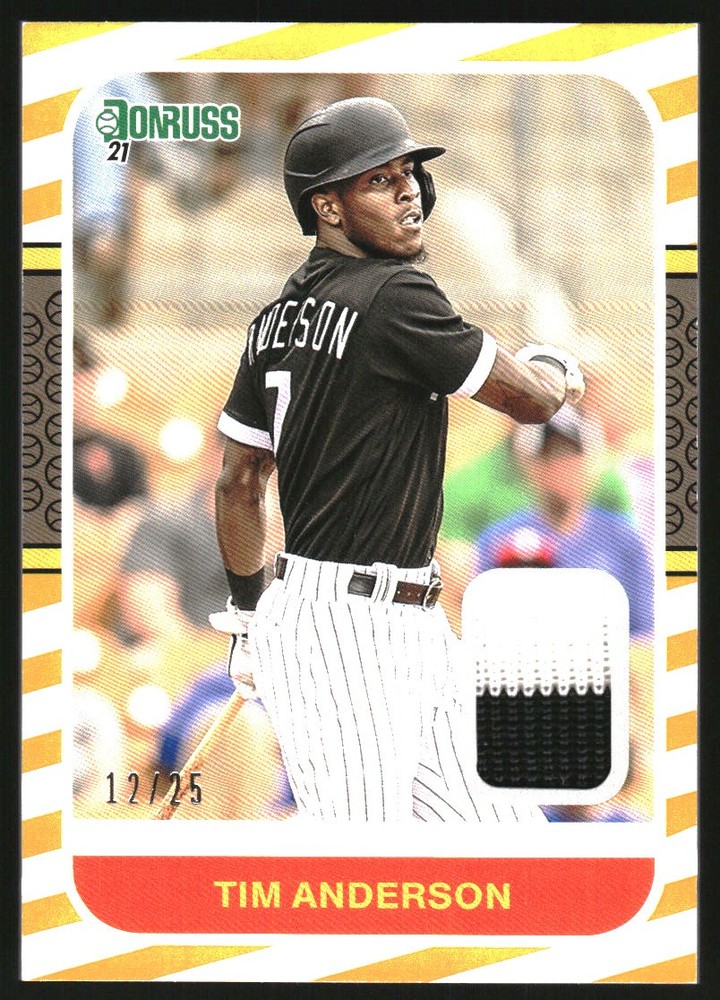 2021 Donruss Retro '87 Materials Gold #87MTA Tim Anderson Jersey /25