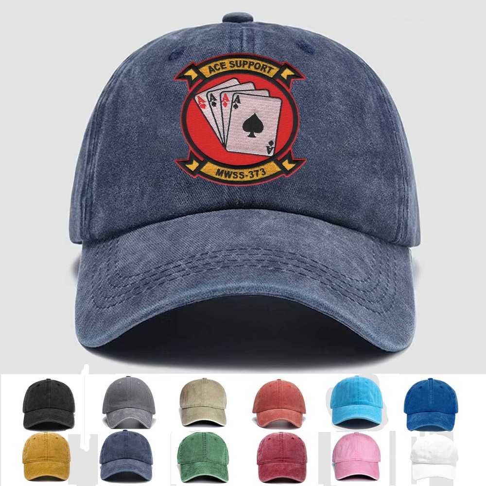 Custom Embroidered Hat MWSS-373 Wing Support Squadron, Veteran Cap, Trucker Hat