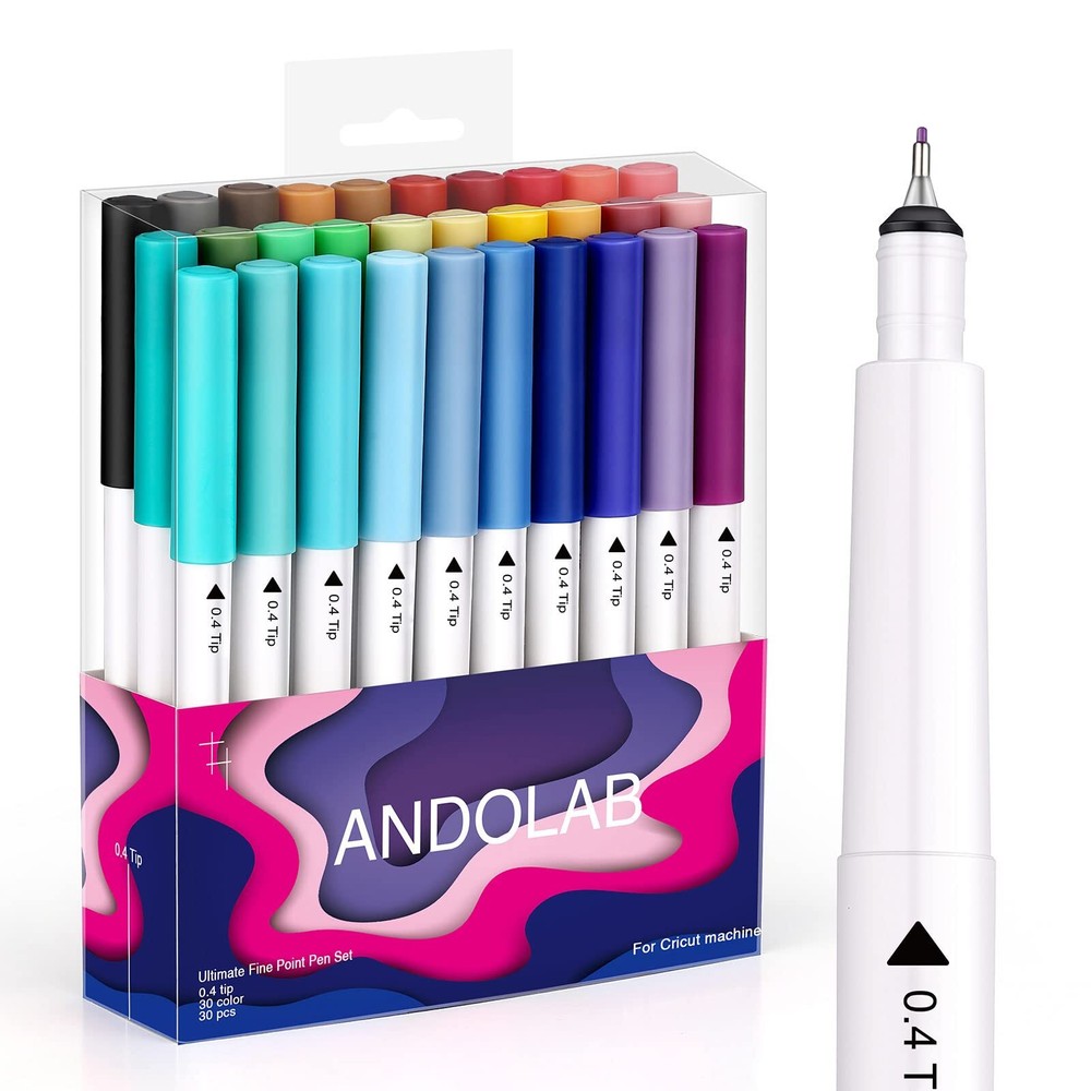 ANDOLAB Fine Point Pens for Cricut Maker 3/Maker/Explore 3/Air 2/Air, 0.4 Tip...