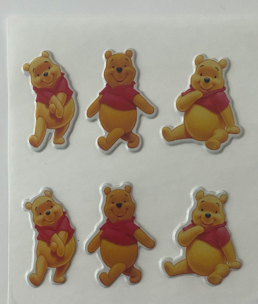 Vintage Puffy Scented Scratch N Sniff The Icon Winnie The Pooh Vinyl Stickers