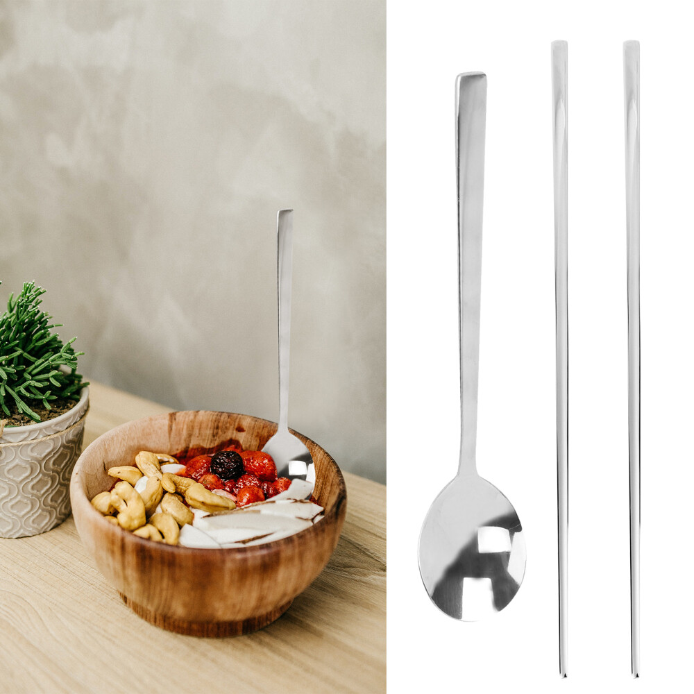 2 Pcs Silverware Easy to Clean Cutlery Restaurant Meal Utensils