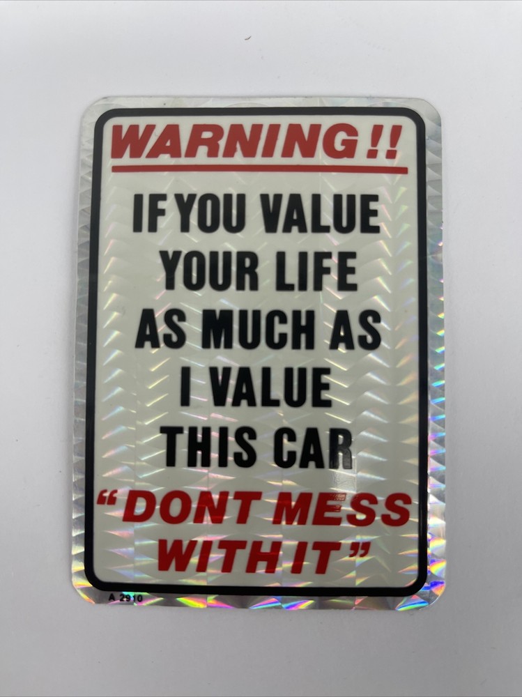 RARE 1980's Retro WARNING!! DON'T MESS WITH IT Vending Machine Prism Sticker