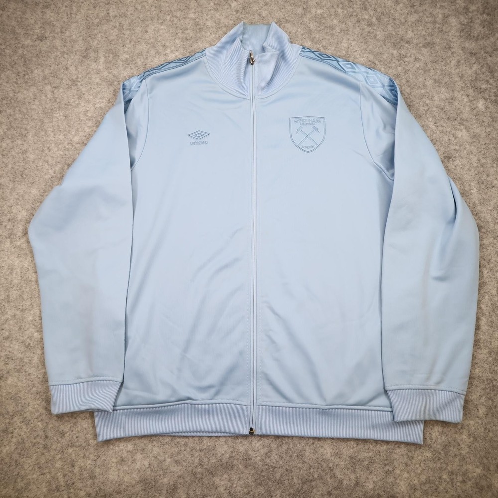 West Ham United Jacket Mens XL Blue EPL Football Umbro Track Top Training