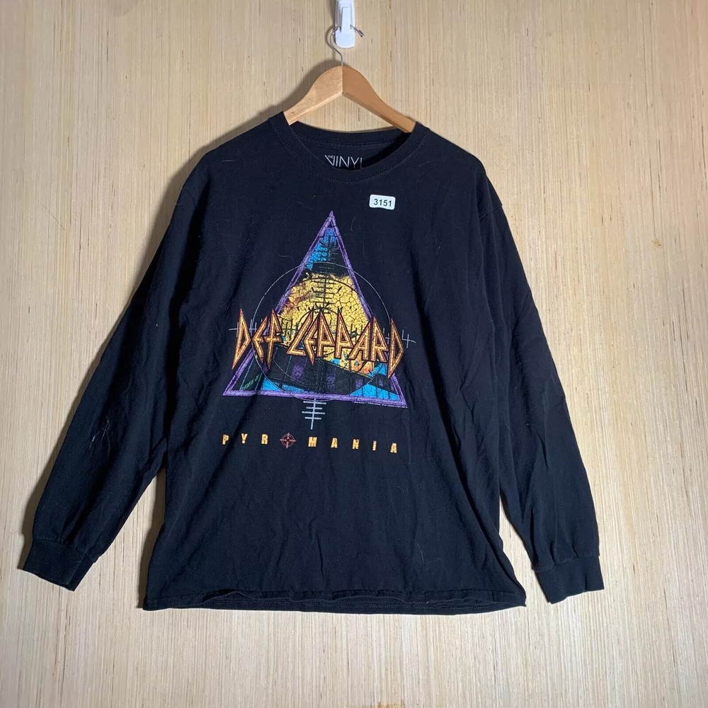 Def Leppard Modern Shirt Adult Large Black Long Sleeve Men's Pullover Graphic