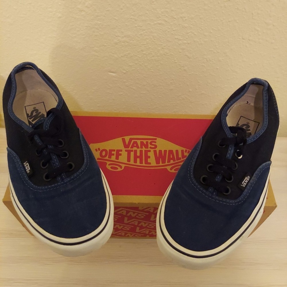 Vans Authentic Women's Sz. 6.5 Shoes Dk Blue & Black Canvas Sneakers