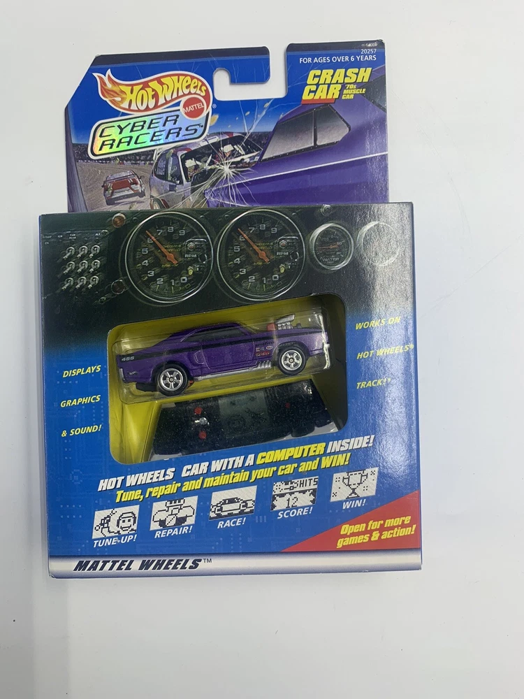 1997 Hot Wheels Cyber Racers Purple Crash Car 70s Muscle Car