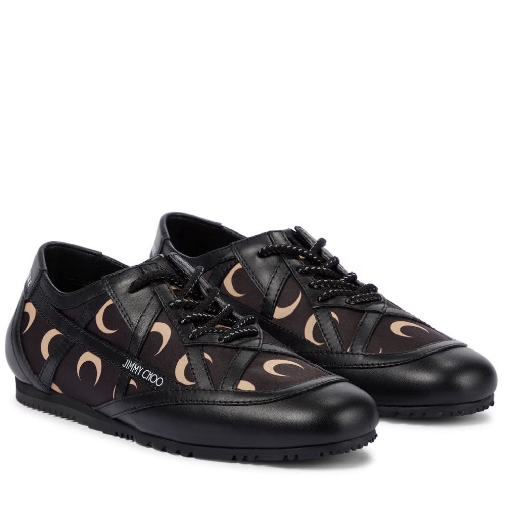 Jimmy Choo x Marine Serre printed leather-trimmed Sneakers - New - size 10