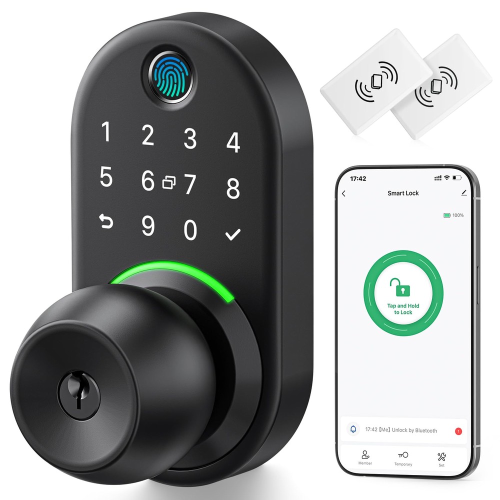 Smart Keypad Door Lock with Knob - Keyless Entry Digital Handle for Secure Access