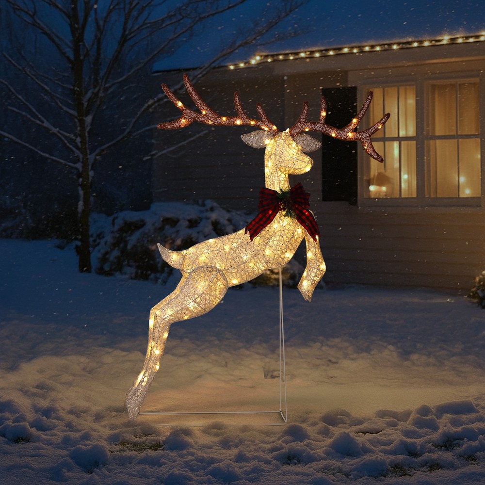 Christmas 5FT Lighted Jumping Reindeer Decoration for In/Outdoor Lawn Decor