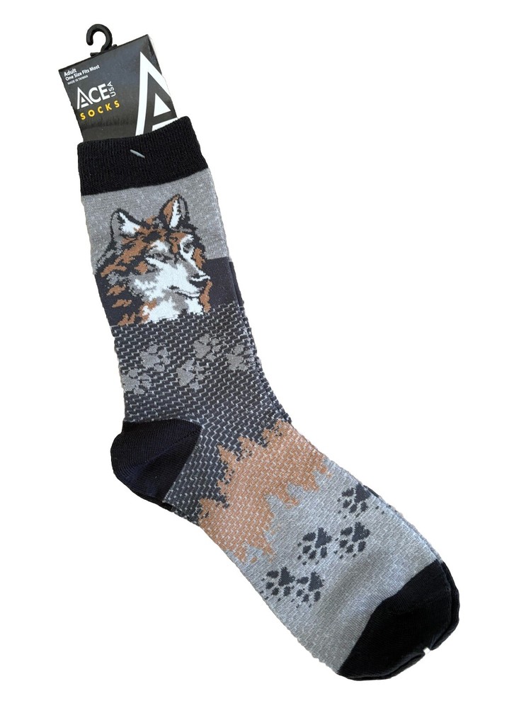Ace USA Wolf Head Waffle Socks