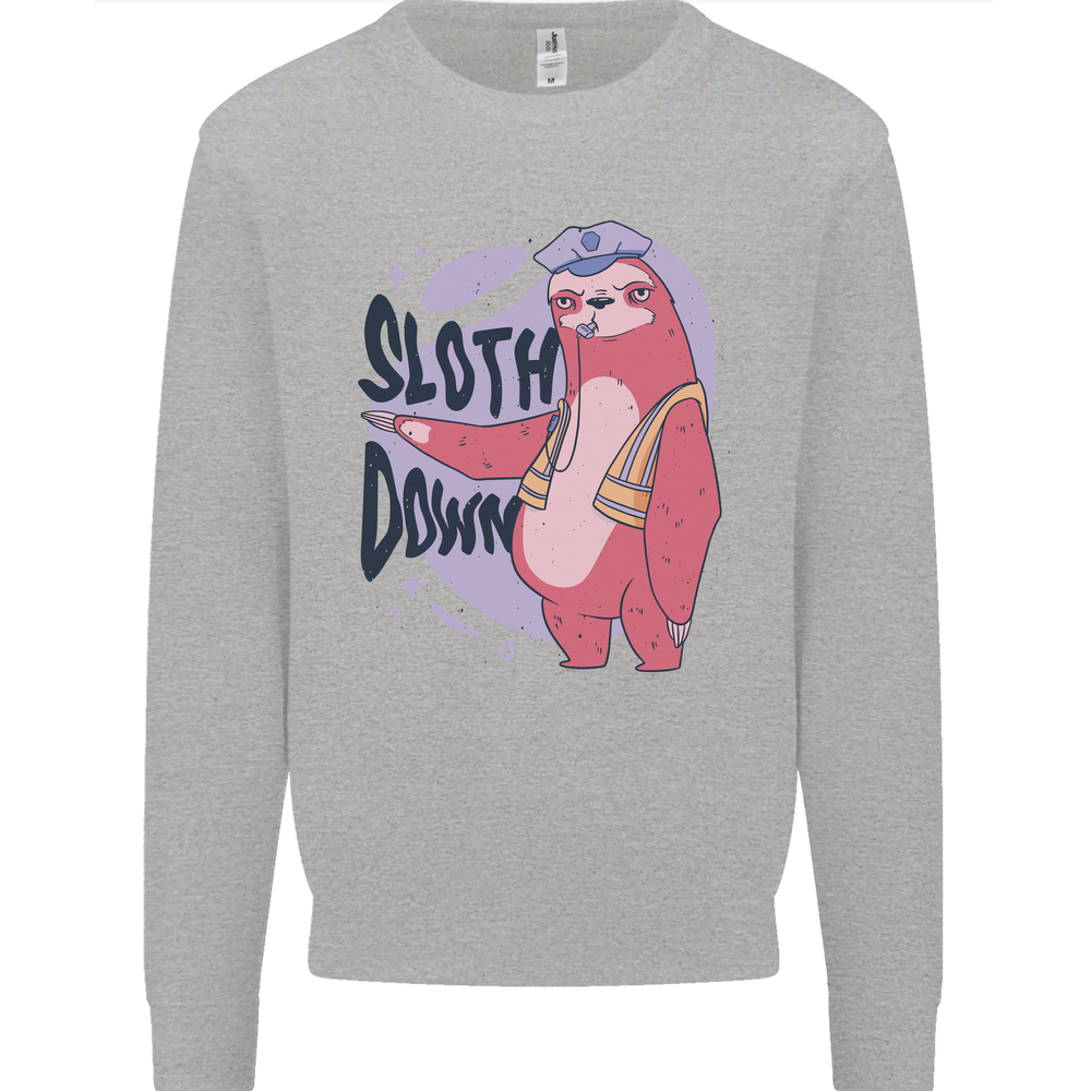 Sloth Down Policeman Funny Mens Sweatshirt Jumper