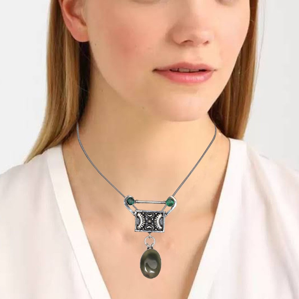 Imperial Jasper Gemstone Pendant Necklace Natural Gifted Jewelry