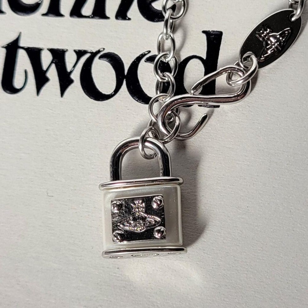Vivienne Westwood Padlock Necklace Silver Mint