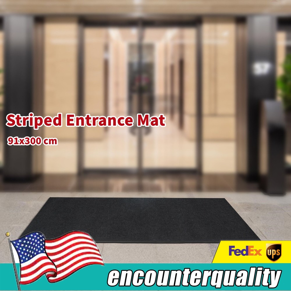 3x10 Outdoor Commercial Rubber Entry Mat Non-Slip Indoor Floor Rug