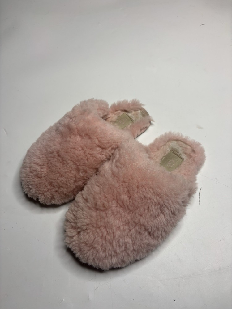 Ugg Pink Sheepskin Women 6.5 EU 37 Fluff Clog BOW F27119C Fuzzy Slippers Barbie