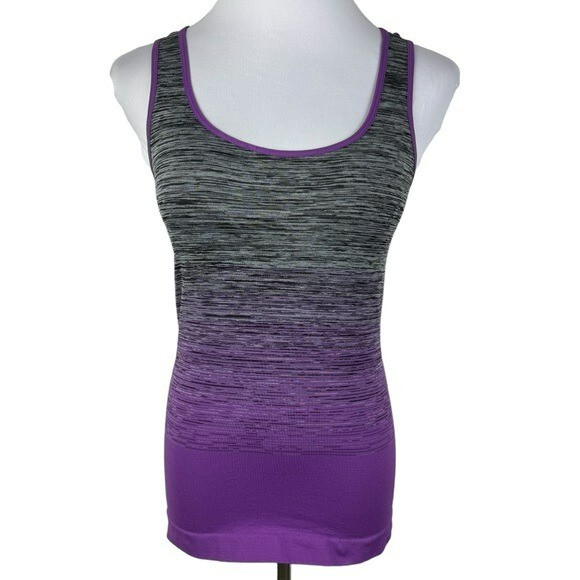 FC Athletic Sports Racerback Stretchy Tank Top Women's Regular Purple Gray