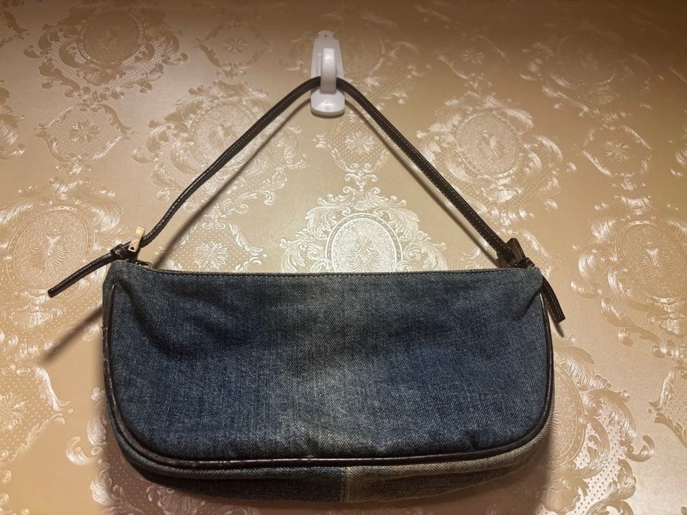 FENDI Shoulder Bag Denim Blue Authentic I1202196