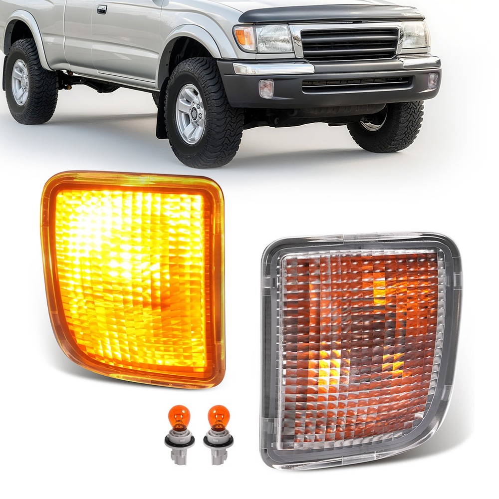 Clear Turn Signal Light W/bulbs For Toyota Tacoma 4WD Pre Runner 1998 1999 2000