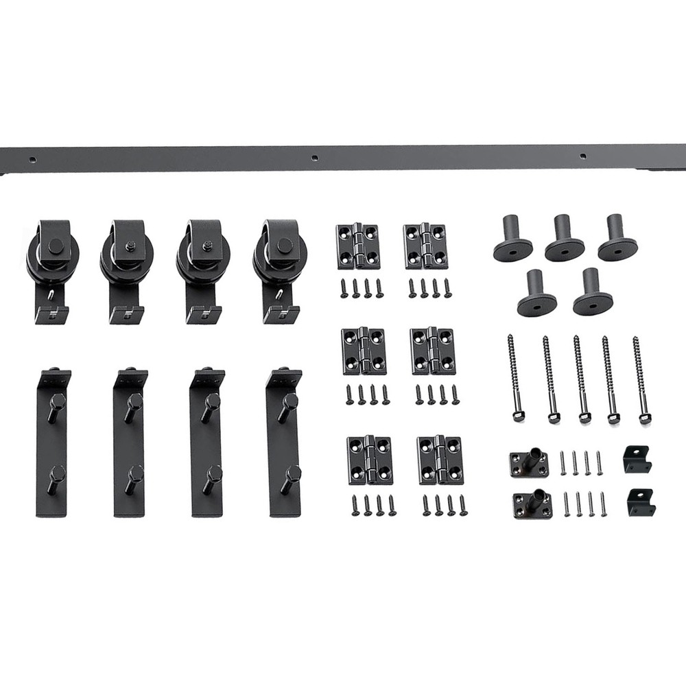 60in Sliding Barn Door Hardware Kit Modern Closet Hang Foldable Style Track Rail