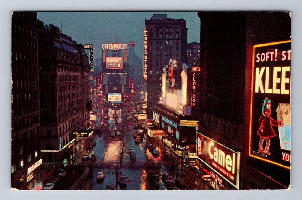 New York City NY, Times Square, Souvenir, Vintage Postcard