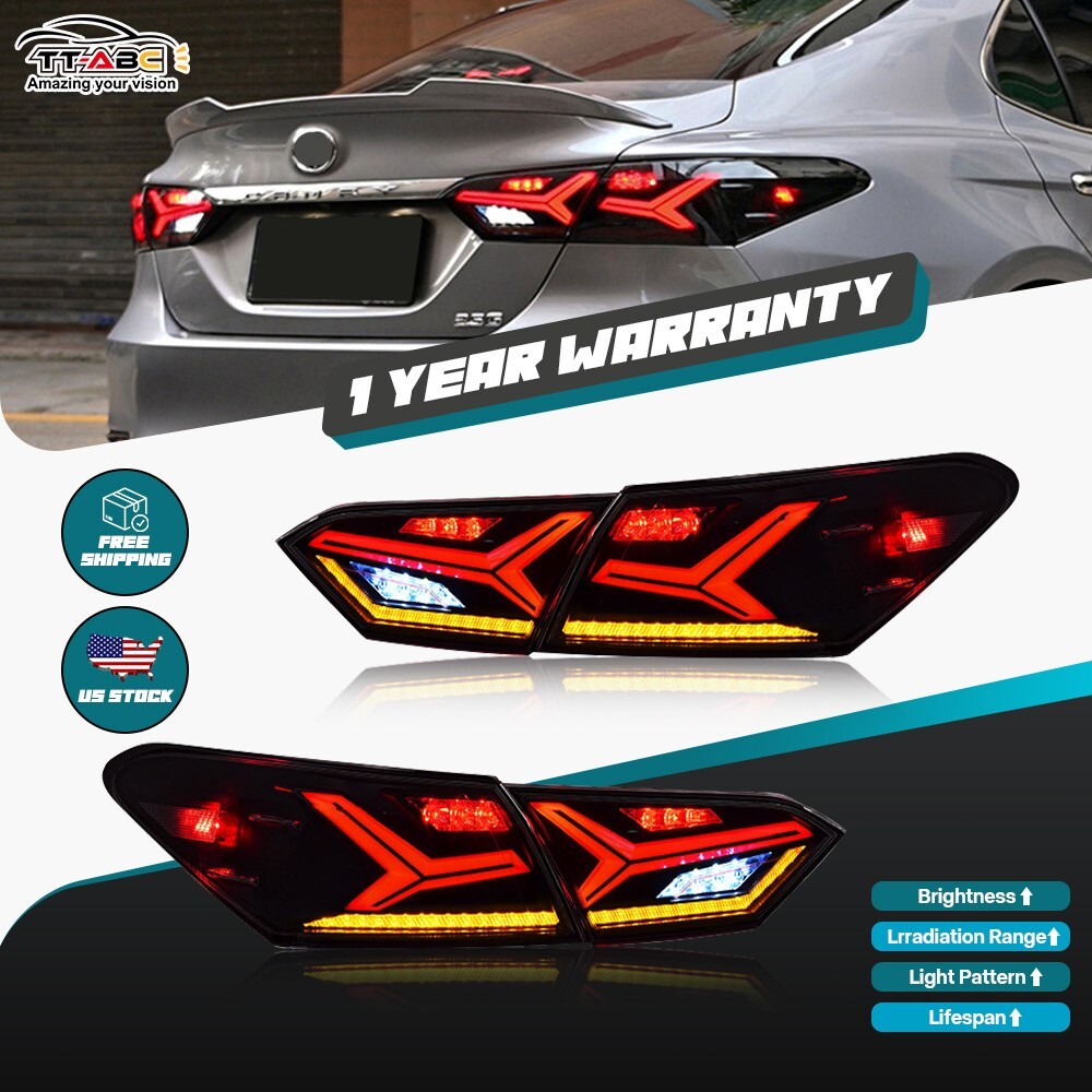 LED Tail Lights For Toyota Camry 2018-2024 Sequential Signal Rear Lamp Assembly
