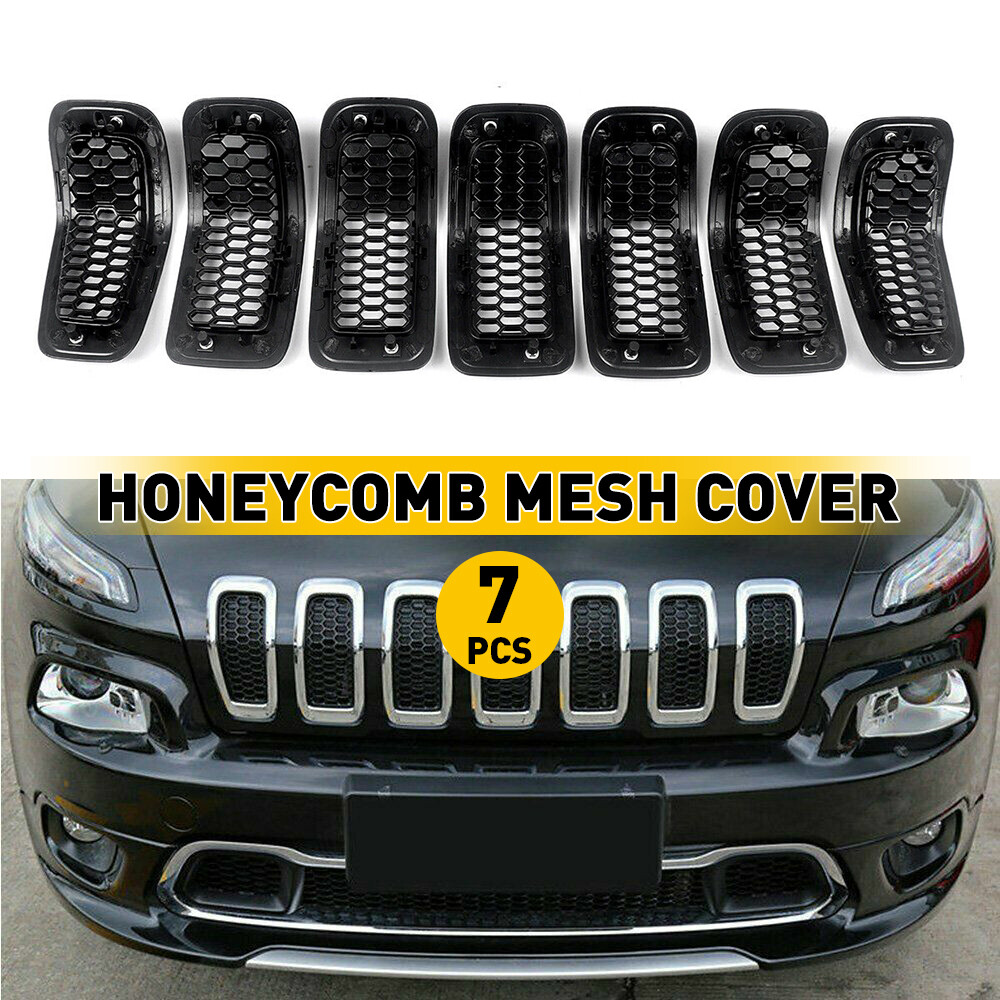 Front Grille Inserts Honeycomb Mesh Grill Chrome For Jeep Cherokee?2014-2018 BK