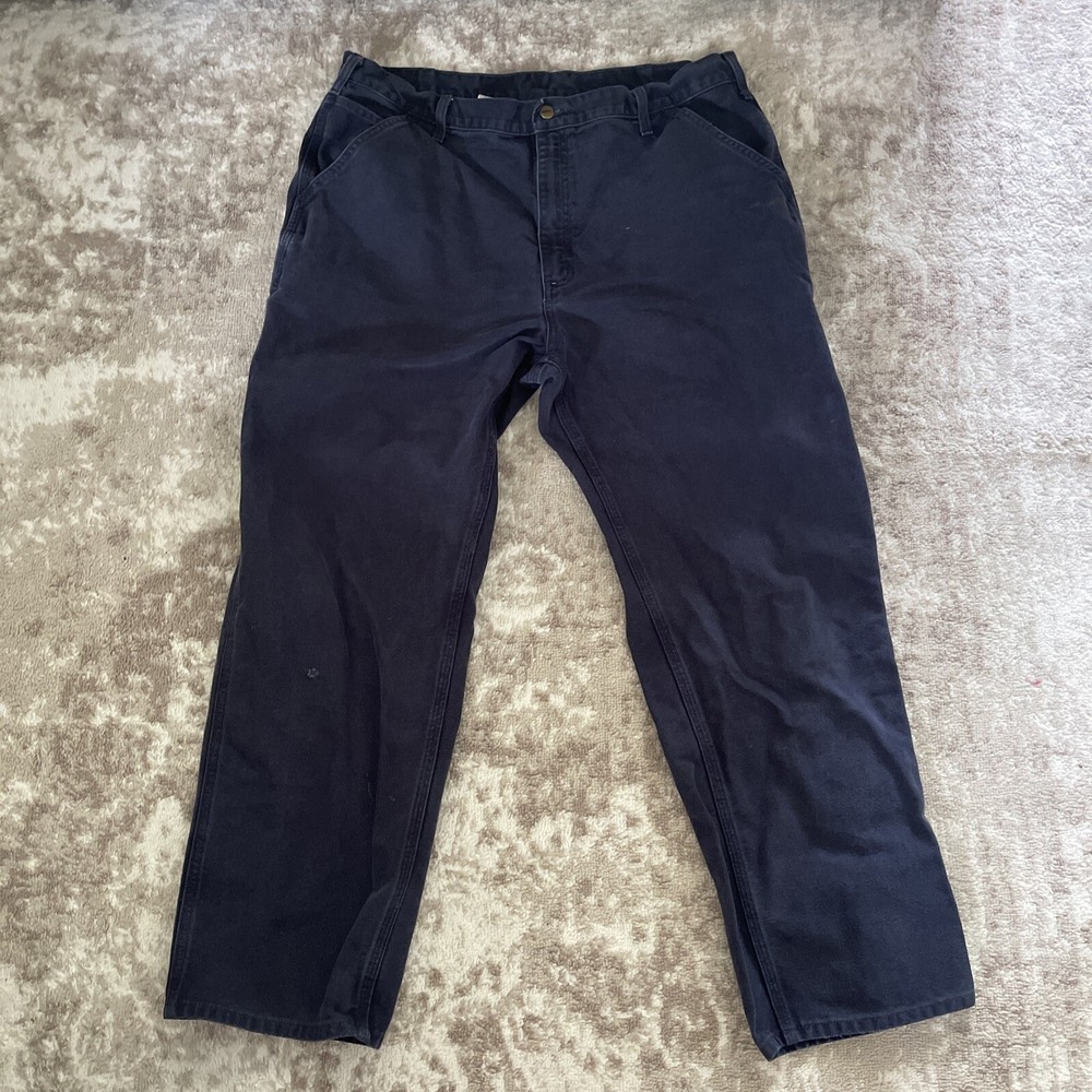 Carhartt Mens 40x32 Loose Original Fit Blue Canvas Carpenter B11 MDT Duck Pants
