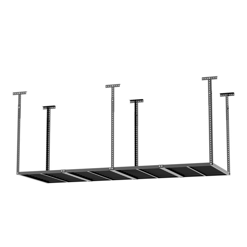 HEAVY DUTY 3ft x 8ft Overhead Garage Storage Adjustable Mounted Ceiling Rack BLK