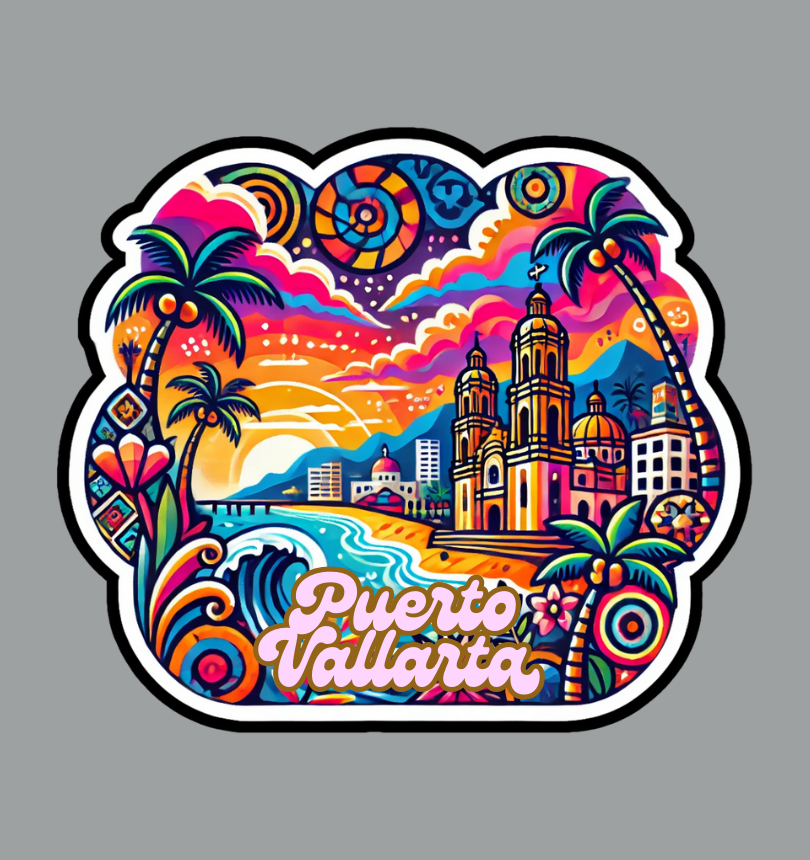 Puerto Vallarta Tropical Laptop Decal Sticker for Travel Lovers