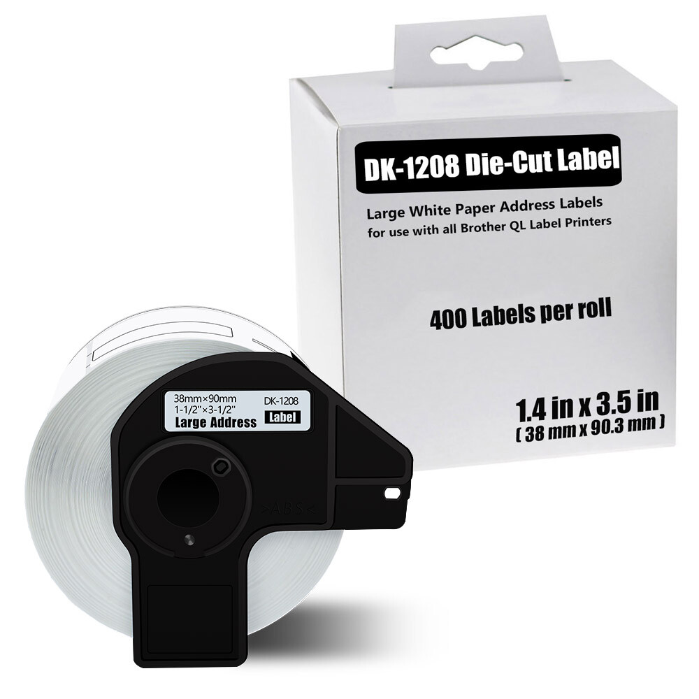 Brother QL DK-1208 1.4x3.5 Permanent Frame Label Roll 1 Pack