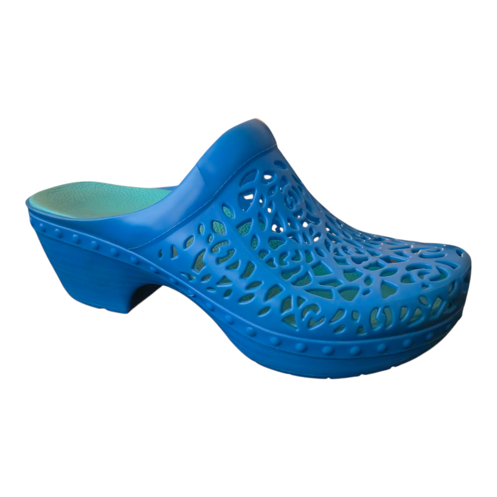 Dansko Pippa Floral Laser Cut Out Jelly Clogs 37/7 Rubber Molded Mules Comfy