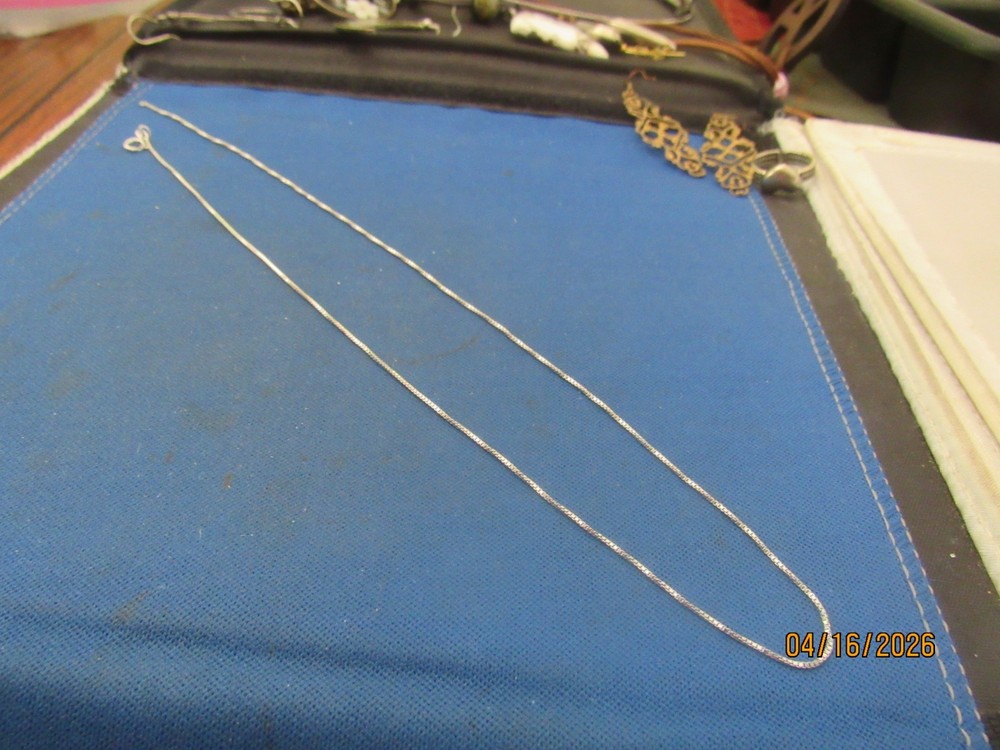 Vintage Sterling Silver Chain Necklace 18