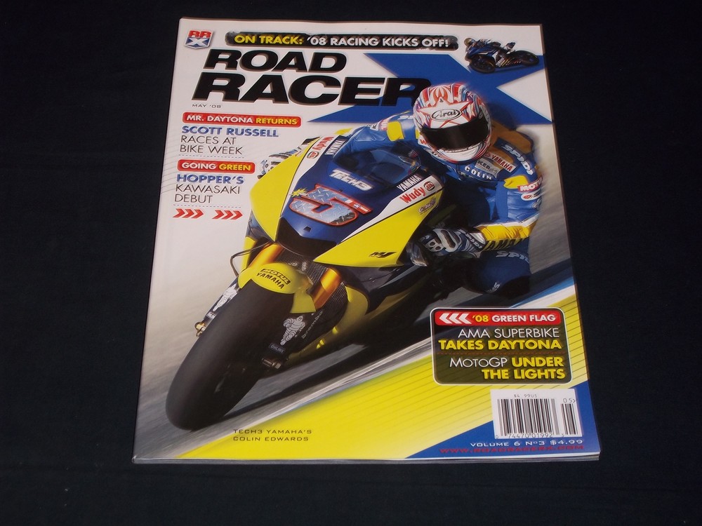 2008 May Road Racer X Magazine - Yamaha's Colin Edwards Front Cover - H 4926