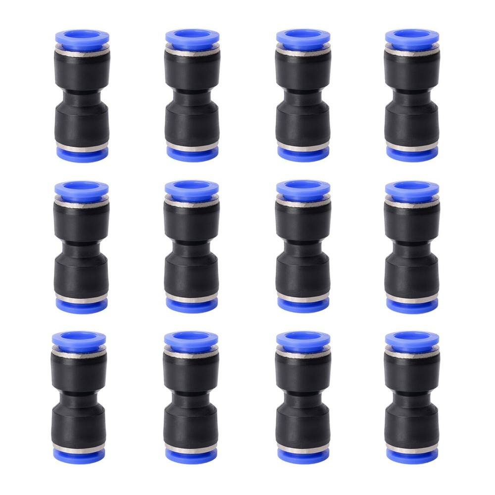 12PCS Straight Push Connectors Quick Release Plastic Push to Connect Fittings...