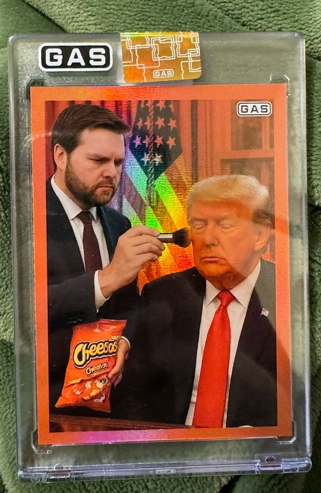 Donald Trump “Cheesos” GAS Card #28/50 – Orange Foil – RARE Misprint – LE