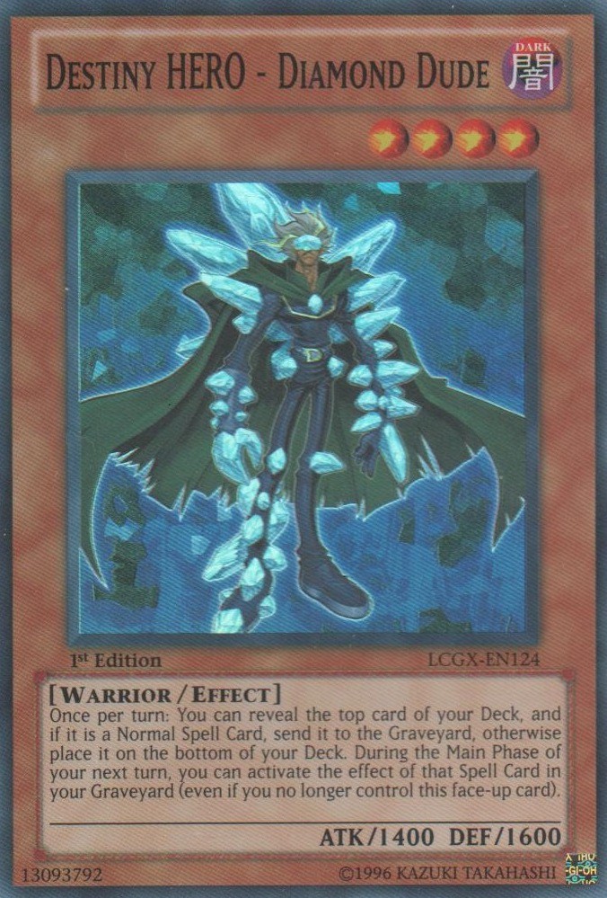 Destiny HERO Diamond Dude LCGX-EN124 Super Rare 1st Ed Near Mint