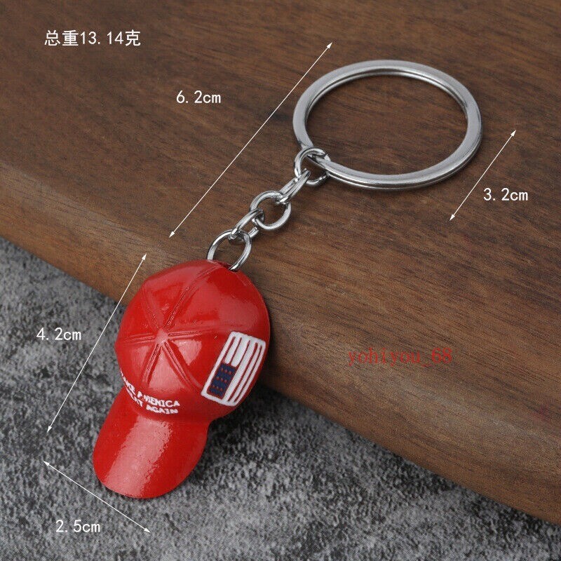 Donald Trump Keychain MAGA Hat American Flag Make America Great Again Pandent