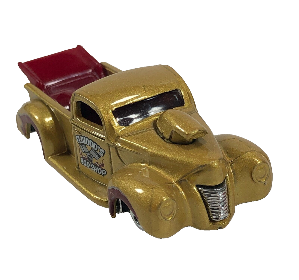 Hot Wheels '40 Ford Elwood's Rod Shop Drag Truck Gold 1997 Malaysia (Loose)[HW5]