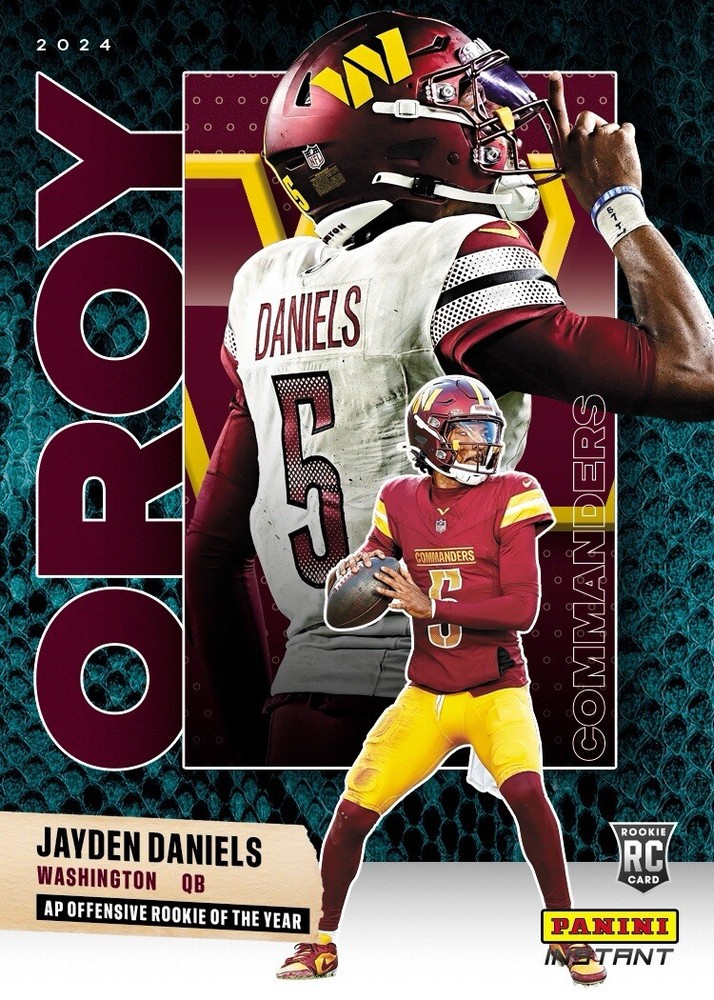 Jayden Daniels 2024 Panini Instant Offensive Rookie Of The Year Blue Viper 1/1