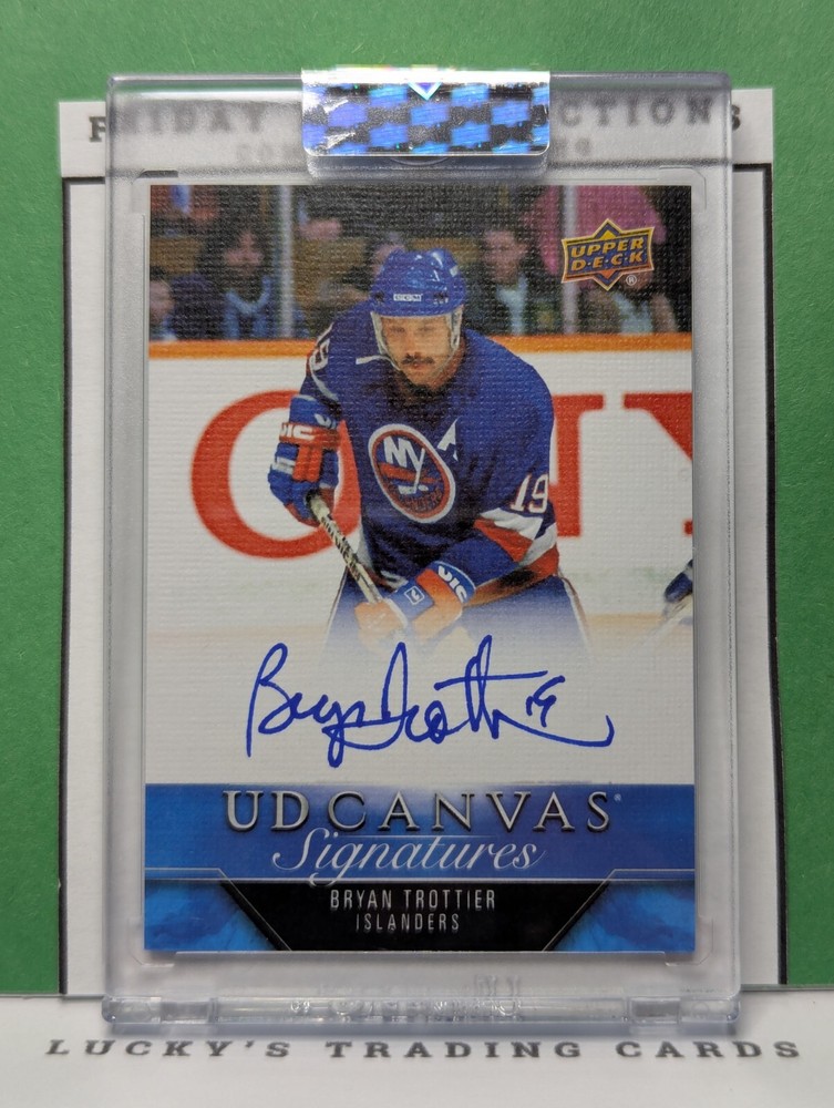 2023-24 Bryan Trottier Auto UD Canvas Signatures Clear Cut