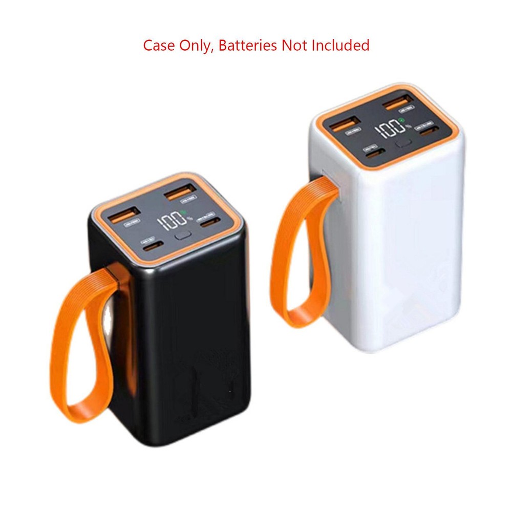 4-Slot 21700 Battery Power Bank Charger Case with LCD Display for DIY Projects