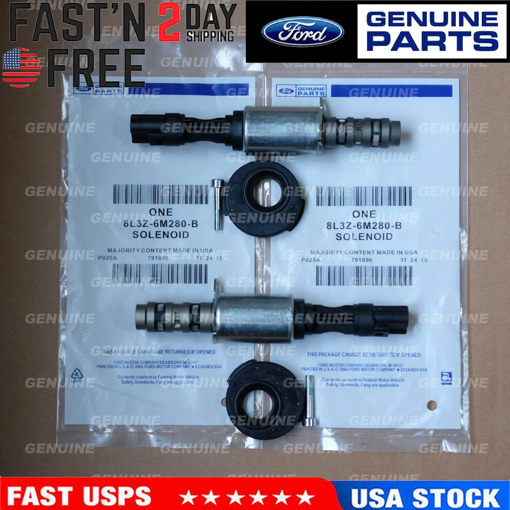 2PC Genuine Ford Solenoid 8L3Z-6M280-B VCT For 04-10 F-150 Expedition 4.6L 5.4L