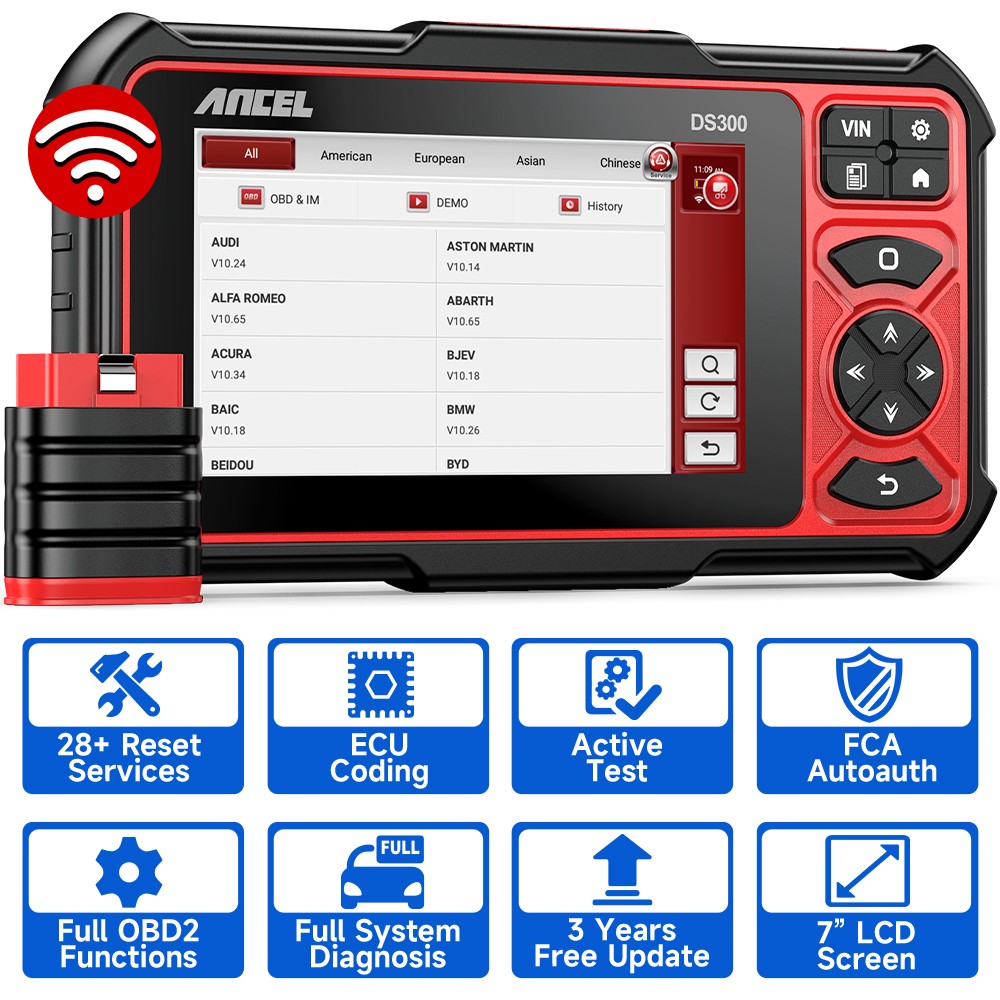 ANCEL DS300 BT Bidirectional OBD2 Scanner Coding Reader IMMO Car Diagnostic Tool