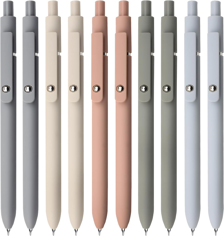 Gel Pens, 10Pcs 0.5Mm Black Ink Pens Fine Point Smooth Writing Pens, High-End Se