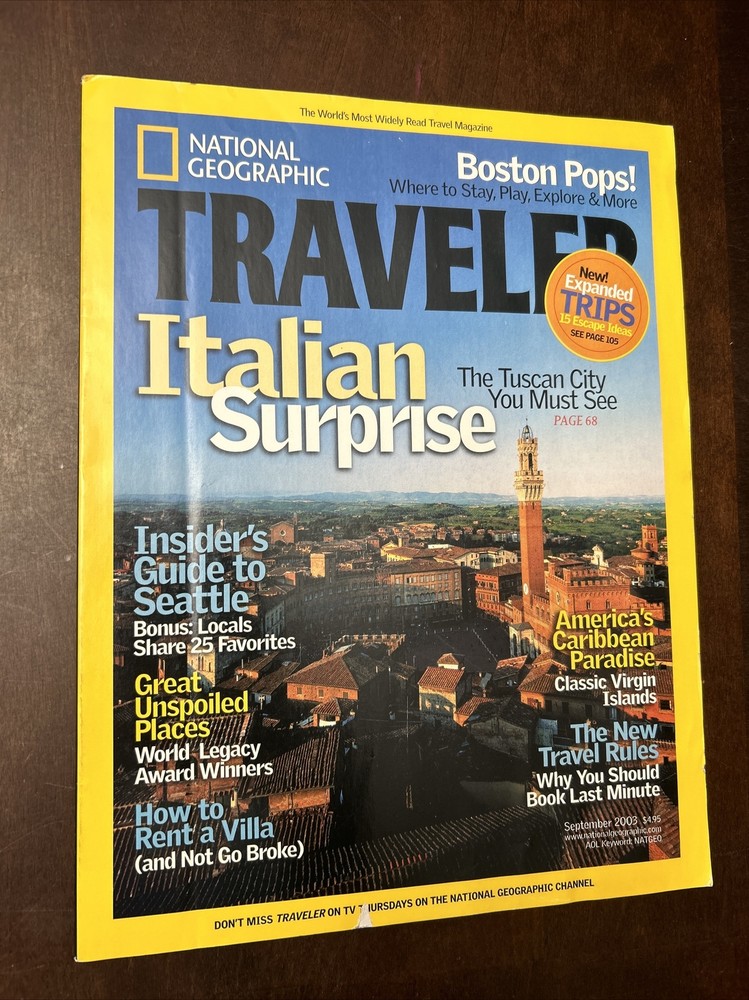 National Geographic Traveler Magazine September 2003 Italian Surprise Tuscan See